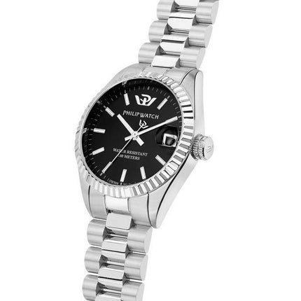 Philip Watch Caribe Urban Acero inoxidable Negro Sunray Dial Cuarzo R8253597589 100M Reloj para mujer