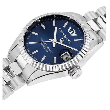 Philip Watch Caribe Urban Acero inoxidable Azul Sunray Dial Cuarzo R8253597590 100M Reloj para mujer