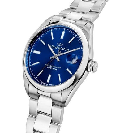 Reloj Philip Watch Caribe Urban de acero inoxidable con esfera azul y rayos de sol y cuarzo R8253597644 100M para hombre