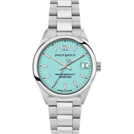 Reloj Philip Watch Caribe Urban de acero inoxidable con esfera turquesa y cuarzo R8253597645 100M para mujer