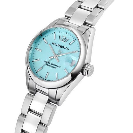 Reloj Philip Watch Caribe Urban de acero inoxidable con esfera turquesa y cuarzo R8253597645 100M para mujer