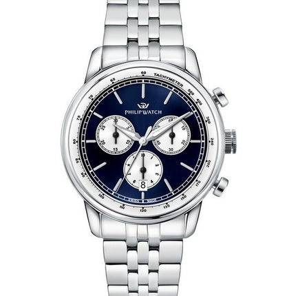 Philip Watch Anniversary Cronógrafo Acero inoxidable Esfera azul Cuarzo R8273650004 100M Reloj para hombre