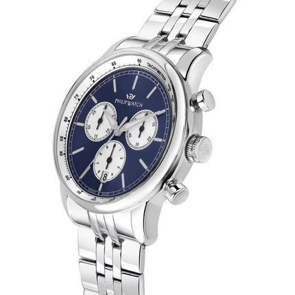 Philip Watch Anniversary Cronógrafo Acero inoxidable Esfera azul Cuarzo R8273650004 100M Reloj para hombre