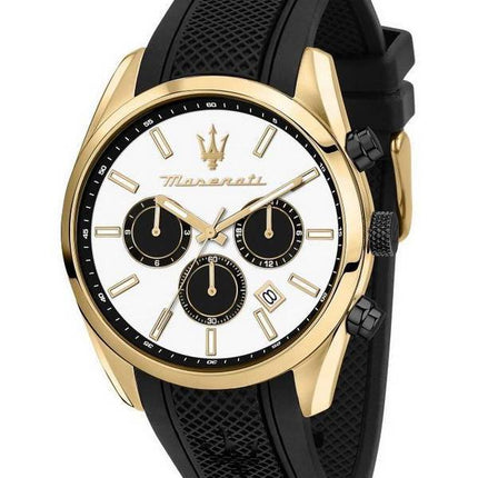 Maserati Attrazione Chronograph Silicone Strap White Dial Quartz R8851151001 Men's Watch