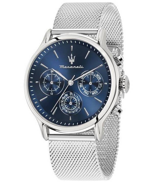 Maserati Epoca Stainless Steel Blue Dial Quartz R8853118019 100M Men's Watch