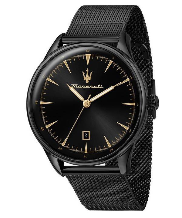 Maserati Tradizione Black Sunray Dial Quartz R8853146001 100M Men's Watch