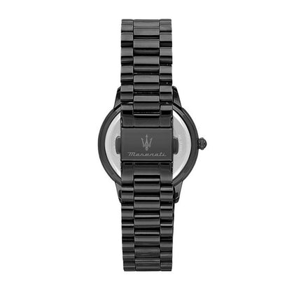 Maserati Royale Acero inoxidable Negro Sunray Dial Cuarzo R8853147505 Reloj para mujer