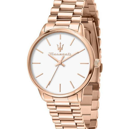 Maserati Royale Rose Gold Tone Stainless Steel White Dial Quartz R8853147506 Women's Watch