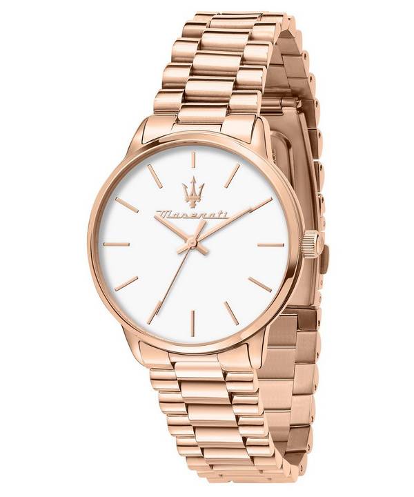 Maserati Royale Rose Gold Tone Stainless Steel White Dial Quartz R8853147506 Women's Watch