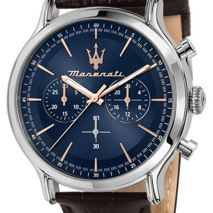 Maserati Epoca CronÃ³grafo Esfera azul Correa de cuero Cuarzo R8871618014 100M Reloj para hombre