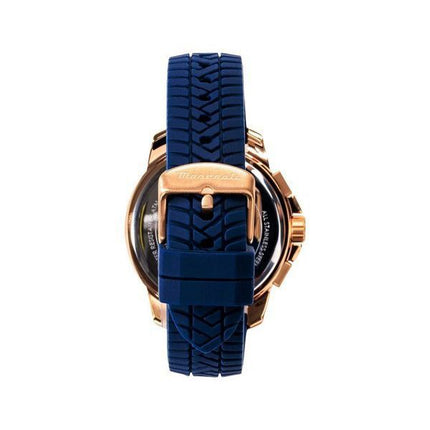 Maserati Successo Lifestyle Chronograph Rubber Strap Blue Dial Quartz R8871621034 Men's Watch