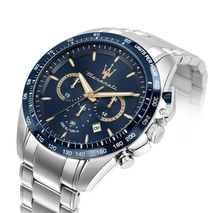 Maserati Traguardo Limited Edition Chronograph Stainless Steel Blue Dial Quartz R8873612052 100M Men's Watch