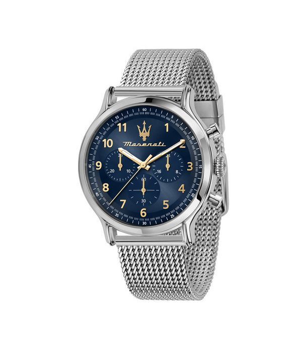 Maserati Epoca Limited Edition Chronograph Stainless Steel Mesh Blue Dial Quartz R8873618022 100M Men's Watch