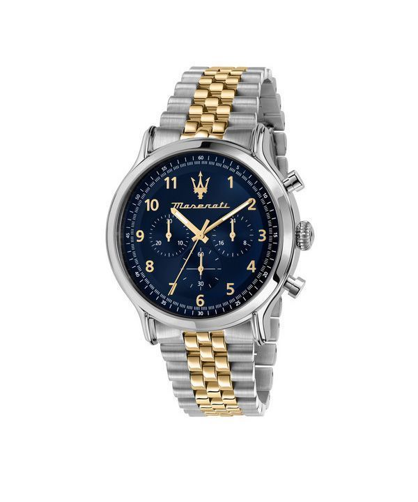 Maserati Epoca Limited Edition Chronograph Two Tone Stainless Steel Blue Dial Quartz R8873618030 100M Men's Watch