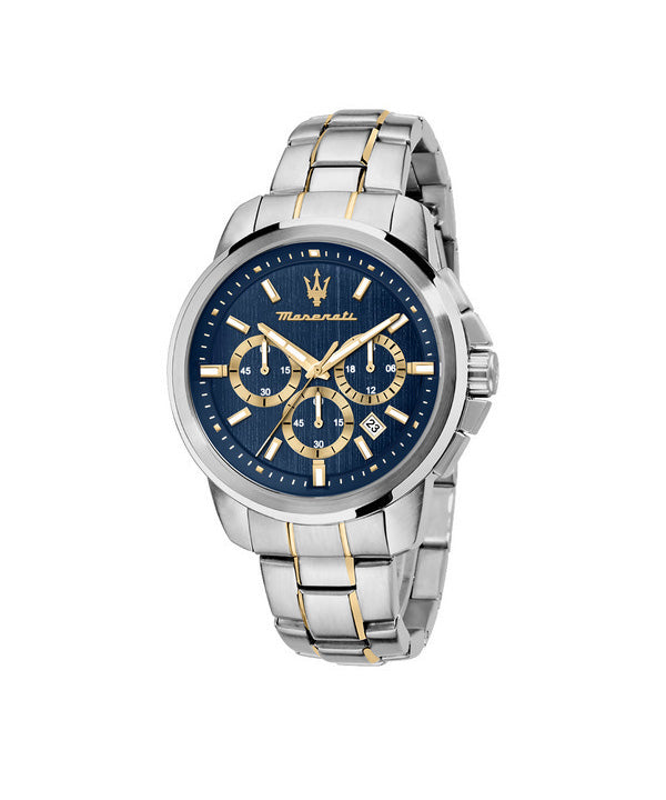 Reloj Maserati Successo Cronógrafo de acero inoxidable con esfera azul y cuarzo R8873621016 para hombre