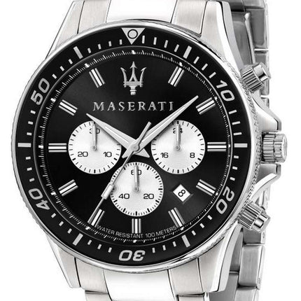 Maserati Sfida cronÃ³grafo esfera negra acero inoxidable cuarzo R8873640004 100M reloj para hombre