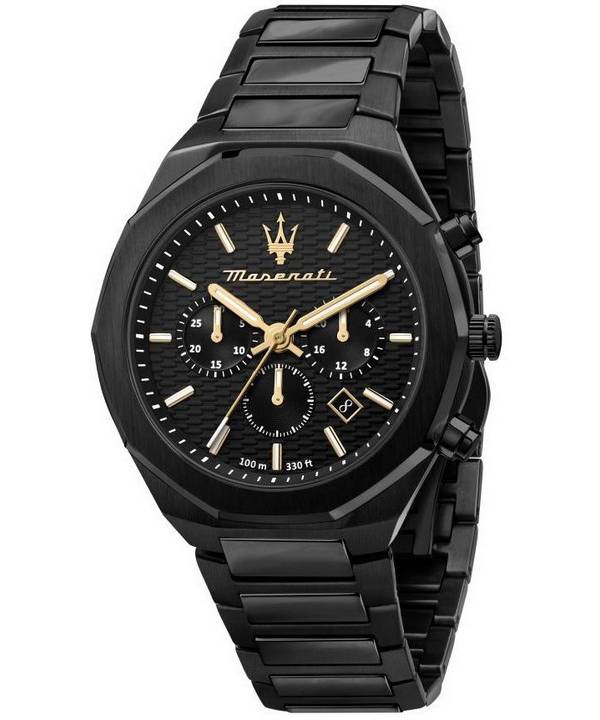 Maserati Stile Chronograph Stainless Steel Black Dial Quartz R8873642005 100M Men's Watch