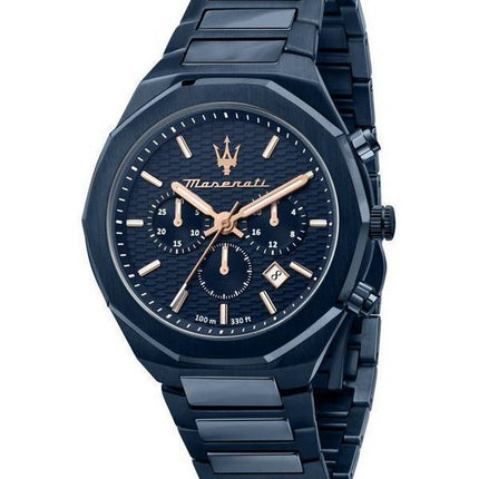 Maserati Stile Chronograph Blue Dial Quartz R8873642008 100M Men's Watch