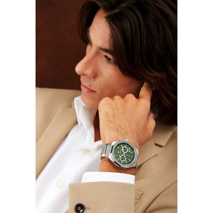 Maserati Stile Cronógrafo Acero inoxidable Esfera verde Cuarzo R8873642011 100M Reloj para hombre