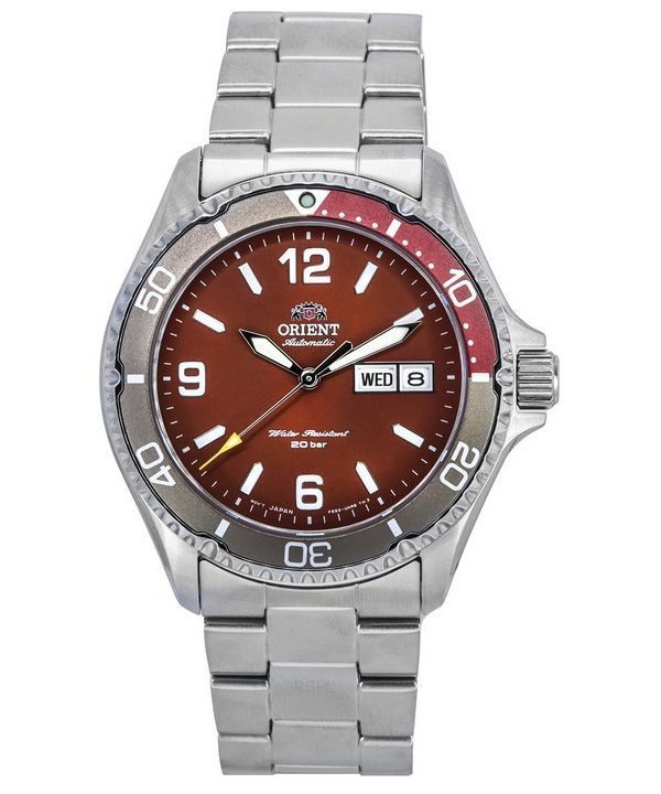 Reloj de buceo automático Orient Sports Kamasu Mako III de acero inoxidable con esfera roja RA-AA0820R19B RA-AA0820R39B 200M par