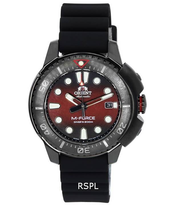 Orient M-Force Edición limitada Red Dial Automático Diver's RA-AC0L09R00B 200M Reloj para hombre