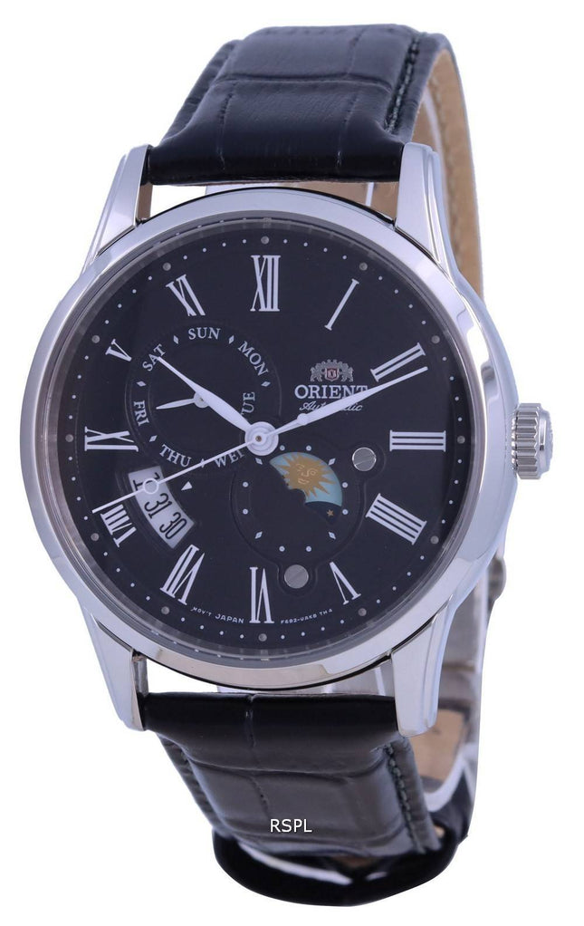 Reloj para hombre Orient Sun & Moon con esfera negra y automático RA-AK0010B10B