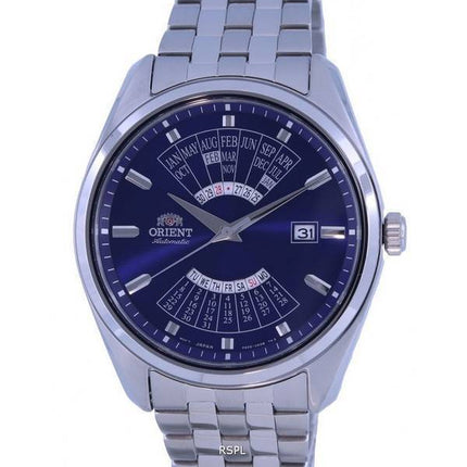 Orient Calendario multianual Esfera azul Acero inoxidable Automático RA-BA0003L10B Reloj para hombre