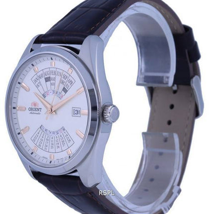 Reloj Orient con calendario multianual, esfera blanca, cuero, automático, RA-BA0005S10B RA-BA0005S30B para hombre