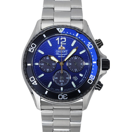 Reloj de buceo de cuarzo con esfera degradada azul edición limitada Orient Sports RA-TX0208L 200M para hombre