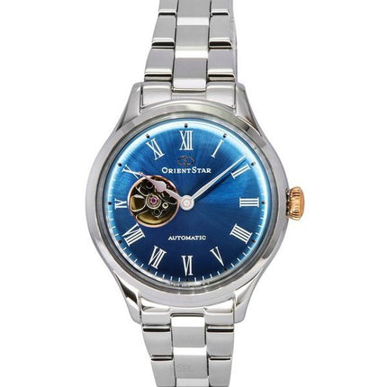 Reloj para mujer Orient Star Classic Edición limitada con corazón abierto y esfera azul automático RE-ND0019L00B con correa adic