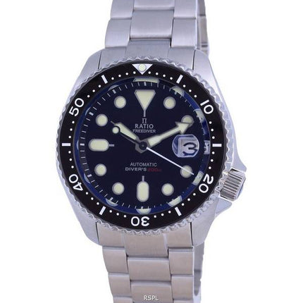 Ratio Reloj para hombre RTB200 200M de acero inoxidable con esfera negra y automático