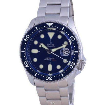 Ratio FreeDiver Dial azul Acero inoxidable Automático RTB202 200M Reloj para hombre