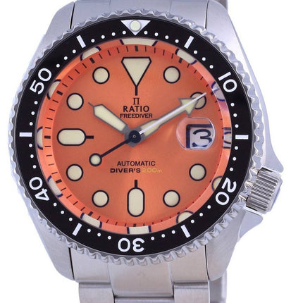 Ratio FreeDiver Dial naranja Acero inoxidable Automático RTB214 200M Reloj para hombre