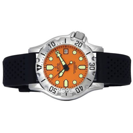 Ratio FreeDiver Professional Zafiro Dial naranja Automático RTF011 500M Reloj para hombre