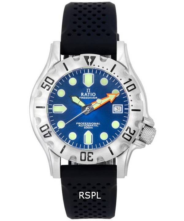 Ratio FreeDiver Professional Sapphire Blue Sunray Dial Automático RTF013 500M Reloj para hombre