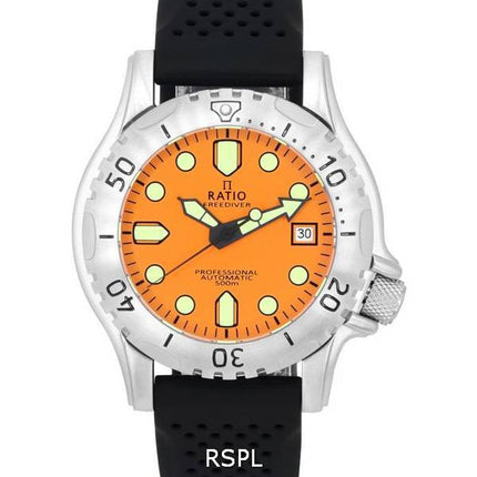 Ratio FreeDiver Professional Zafiro Esfera naranja Automático RTF017 500M Reloj para hombre