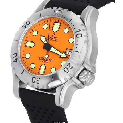 Ratio FreeDiver Professional Zafiro Esfera naranja Automático RTF017 500M Reloj para hombre