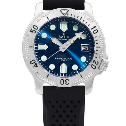 Ratio FreeDiver Professional Zafiro Azul Sunray Dial Cuarzo RTF023 200M Reloj para hombre