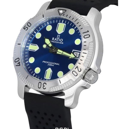 Ratio FreeDiver Professional Zafiro Azul Sunray Dial Cuarzo RTF023 200M Reloj para hombre