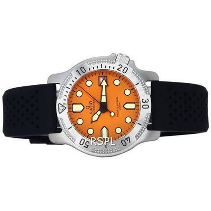 Ratio FreeDiver Professional Zafiro Esfera naranja Cuarzo RTF025 200M Reloj para hombre