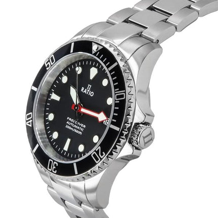 Reloj Ratio FreeDiver Zafiro Acero inoxidable Esfera negra Automí¡tico RTF041 200M para hombre