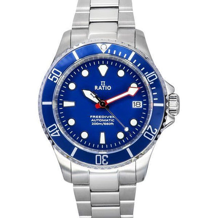 Reloj Ratio FreeDiver de acero inoxidable con zafiro y esfera azul automí¡tico RTF043 200M para hombre