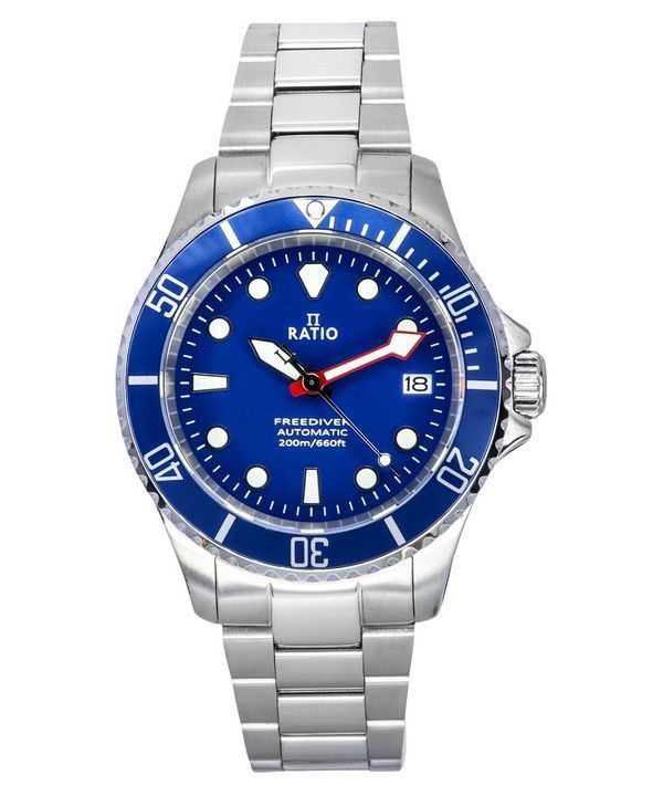 Reloj Ratio FreeDiver de acero inoxidable con zafiro y esfera azul automí¡tico RTF043 200M para hombre