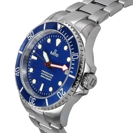 Reloj Ratio FreeDiver de acero inoxidable con zafiro y esfera azul automí¡tico RTF043 200M para hombre