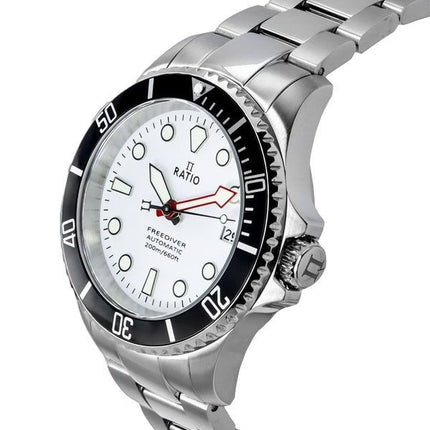 Reloj Ratio FreeDiver Zafiro Acero inoxidable Esfera blanca Automí¡tico RTF047 200M para hombre