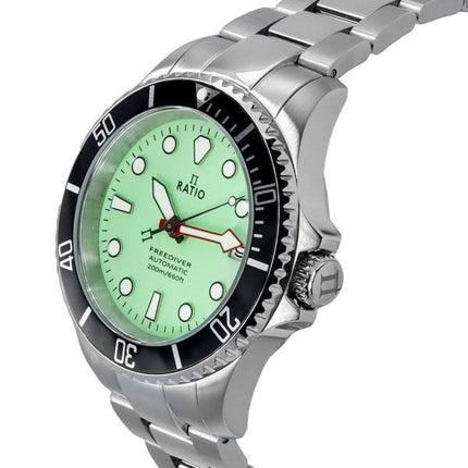 Reloj Ratio FreeDiver Zafiro Acero inoxidable Esfera verde Automí¡tico RTF049 200M para hombre