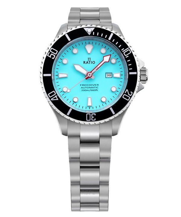 Reloj automático para mujer Ratio FreeDiver con esfera azul hielo y zafiro en acero inoxidable RTFL837 200M