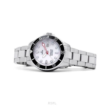 Reloj automático para mujer Ratio FreeDiver, acero inoxidable, zafiro, esfera de nácar blanco, RTFL841, 200 m