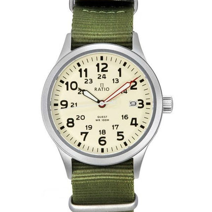 Ratio Quest Reloj Field para Hombre Correa de Nylon Zafiro Cuarzo RTQ011 100M Edición Lewis y Clark