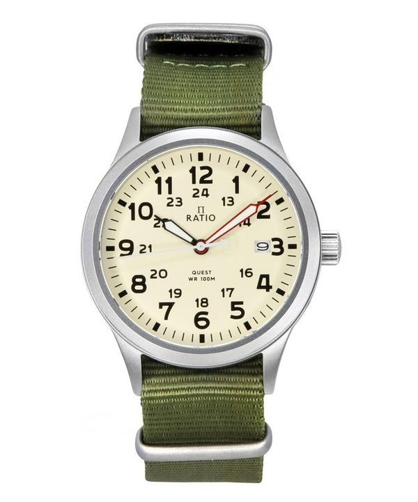 Ratio Quest Reloj Field para Hombre Correa de Nylon Zafiro Cuarzo RTQ011 100M Edición Lewis y Clark